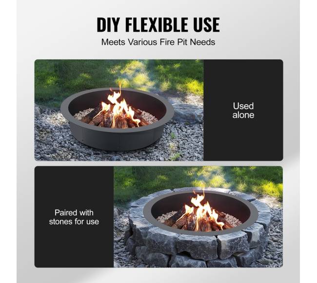 apvalus laužavietės žiedas iš plieno 112 cm3