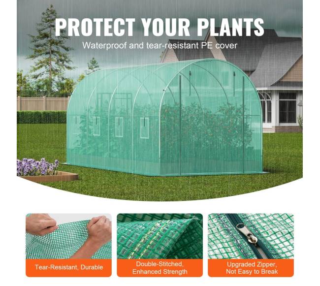 Tunelinis šiltnamis su PE danga 445x194x192 cm2