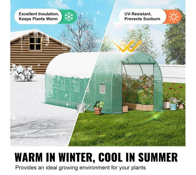 Tunelinis šiltnamis su PE danga 445x194x192 cm3