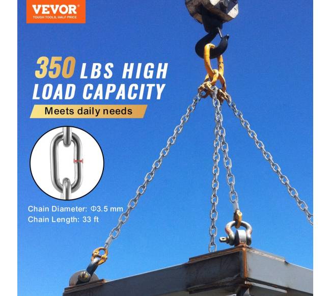 Cinkuota grandinė anglinio plieno 33 ft 158 kg1