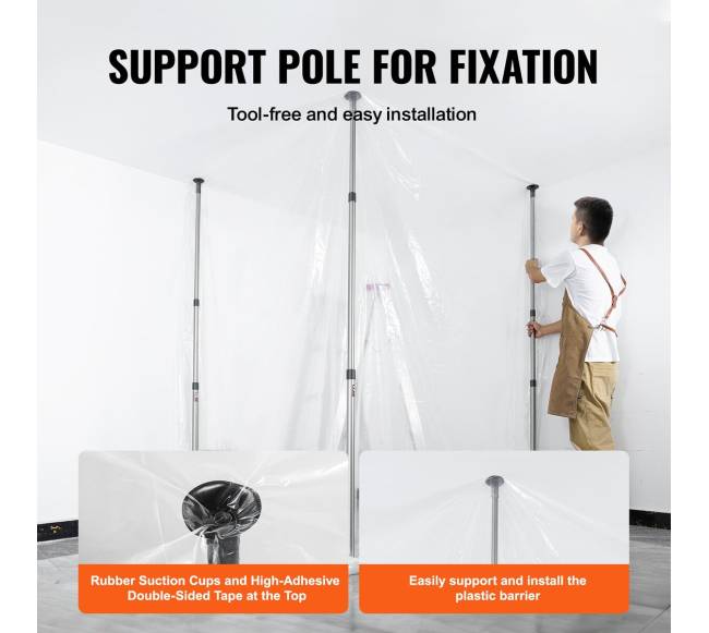 Dulkių barjero teleskopiniai stulpai 3,65 m5