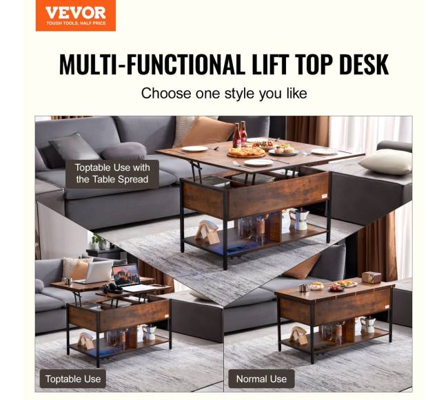 Pakeliama kavos staliukas su USB ir apšvietimu1