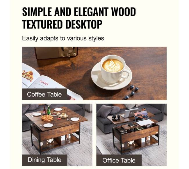 Pakeliama kavos staliukas su USB ir apšvietimu5