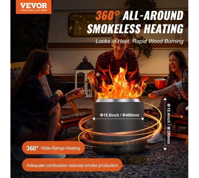 Nerūkantis laužavietės krosnelė 40 cm skersmens1