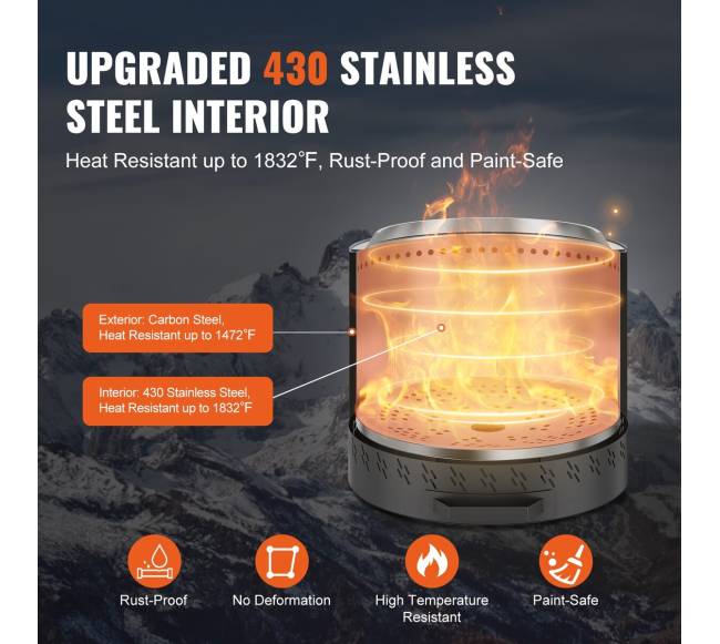 Nerūkantis laužavietės krosnelė 40 cm skersmens2