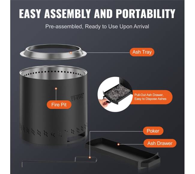 Nerūkantis laužavietės krosnelė 40 cm skersmens5