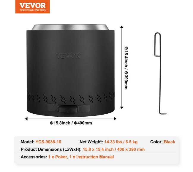 Nerūkantis laužavietės krosnelė 40 cm skersmens6