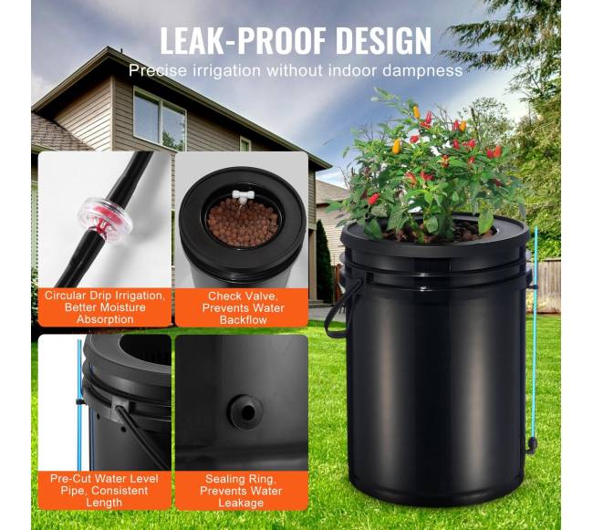 Dviejų kibirų DWC hidroponinė auginimo sistema3