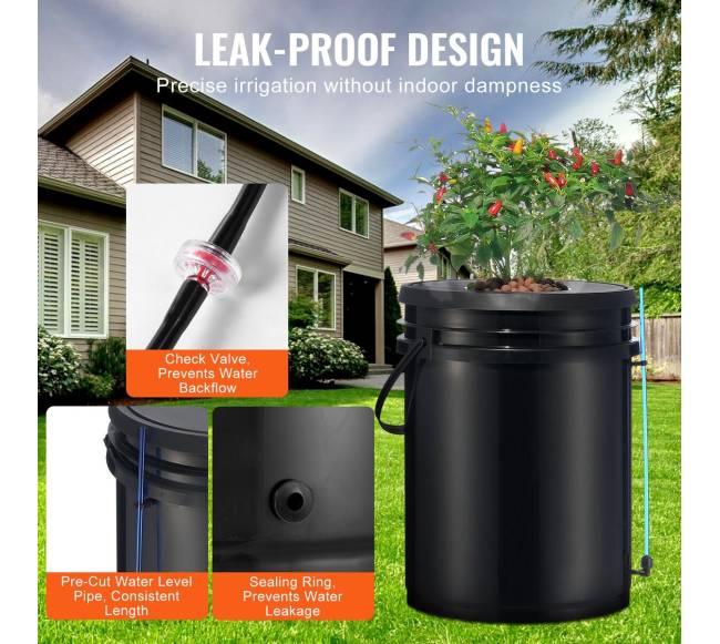 Hidroponinė sistema su 4 kibirais ir oro siurbliu3