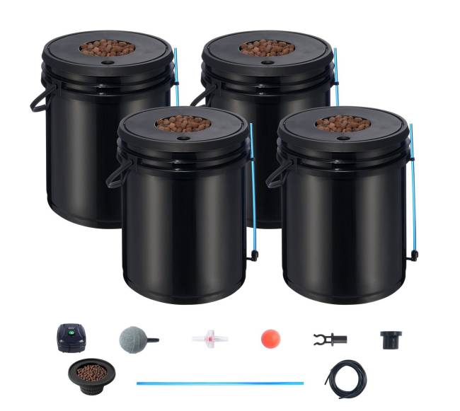 Hidroponinė sistema su 4 kibirais ir oro siurbliu8