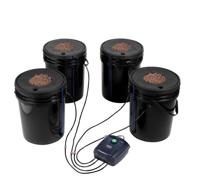 Hidroponinė sistema su 4 kibirais ir oro siurbliu9