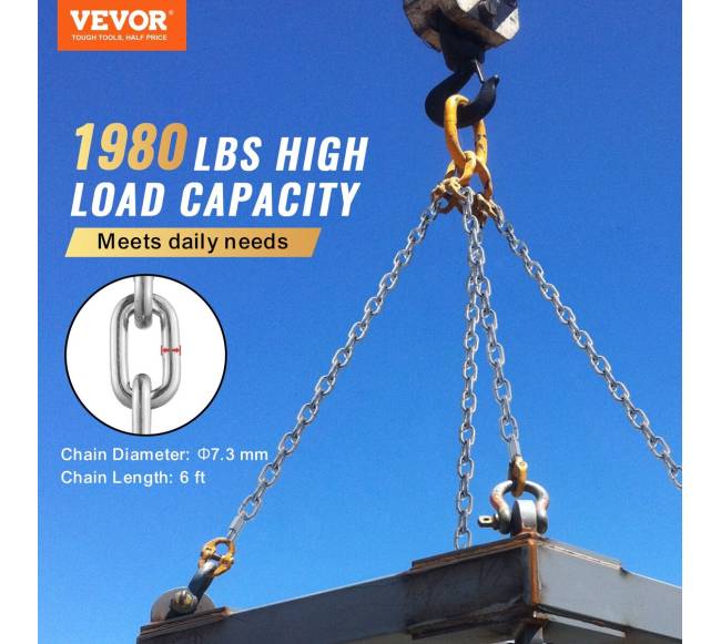 Cinkuota grandinė iš anglinio plieno 6 ft1