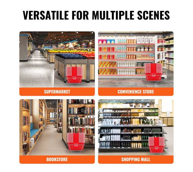 Parduotuvės krepšelis su rankena ir stovu 12 vnt 21L5