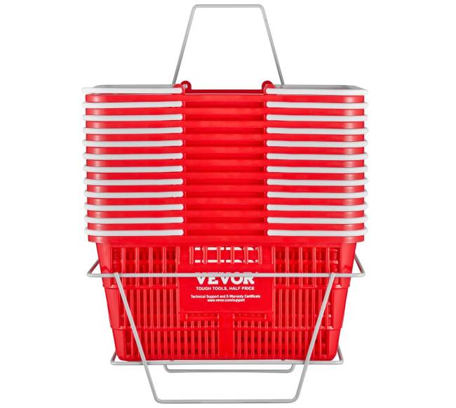 Parduotuvės krepšelis su rankena ir stovu 12 vnt 21L8