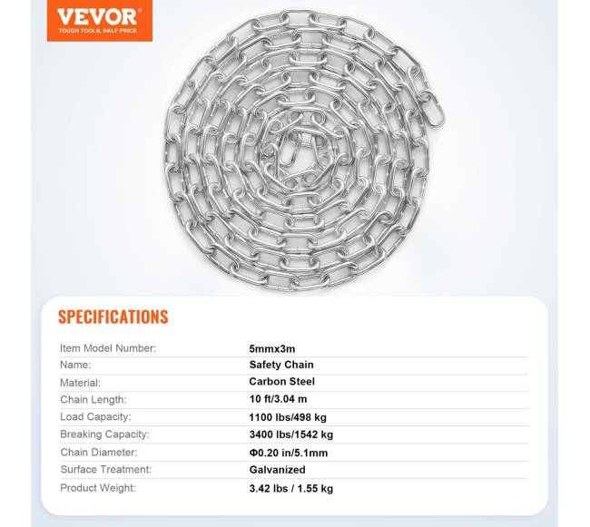 Cinkuota grandinė, anglinio plieno kilpos6