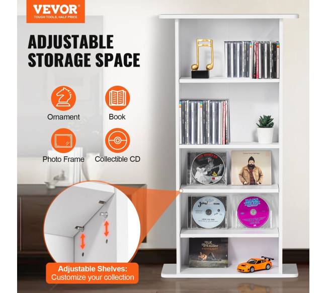 Balta medijų saugojimo spinta 5 aukštų1