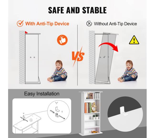 Balta medijų saugojimo spinta 5 aukštų3
