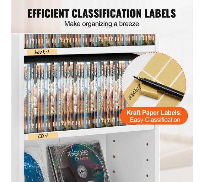 Balta medijų saugojimo spinta 5 aukštų4