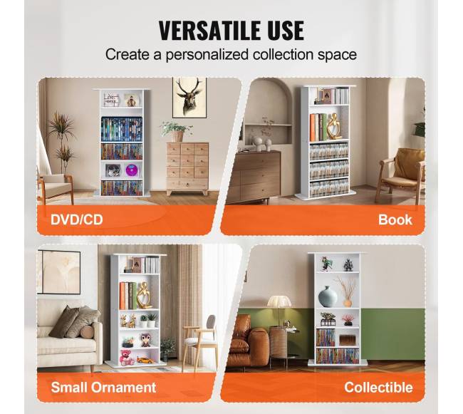 Balta medijų saugojimo spinta 5 aukštų5