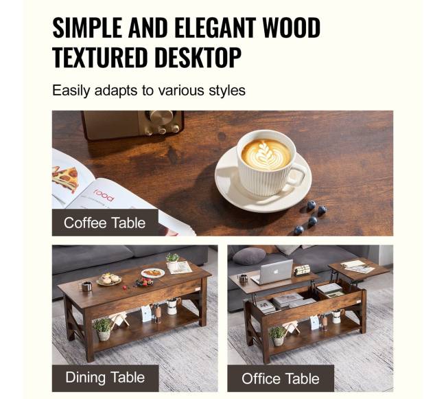 Pakeliama kavos staliukas 120 cm rudas5