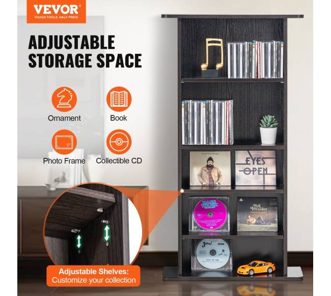 Medijos saugojimo spintelė su 5 lentynomis1