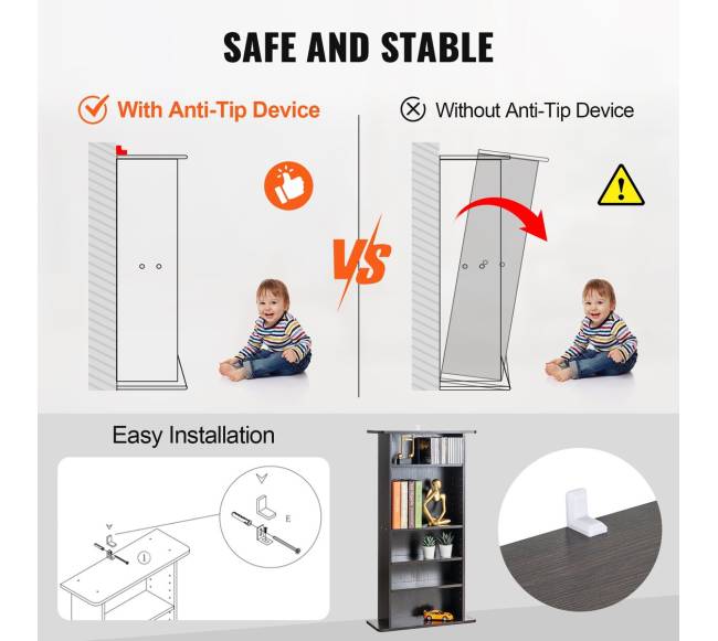 Medijos saugojimo spintelė su 5 lentynomis3