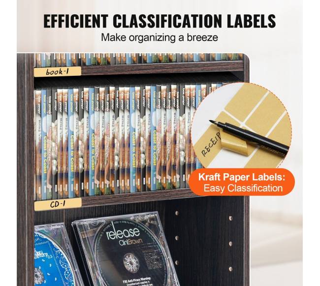 Medijos saugojimo spintelė su 5 lentynomis4