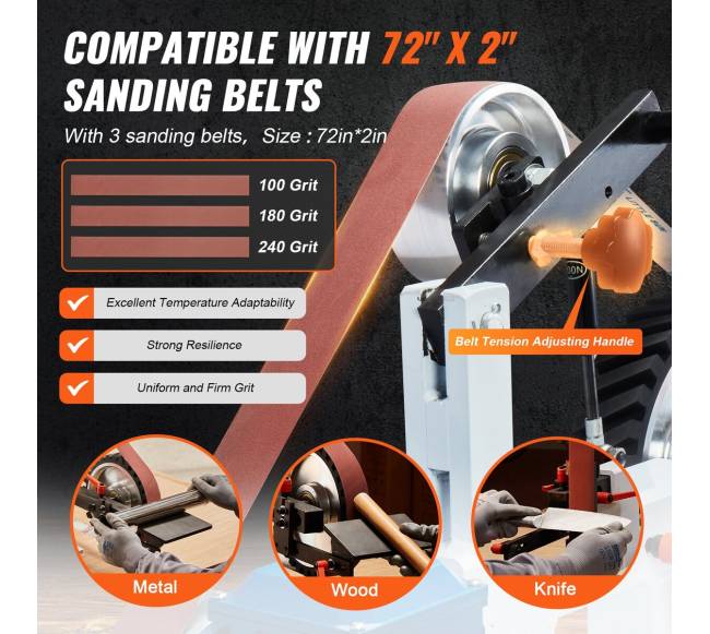 Juostinis šlifuoklis 1828.8 x 50.8 mm su kintamu greičiu3