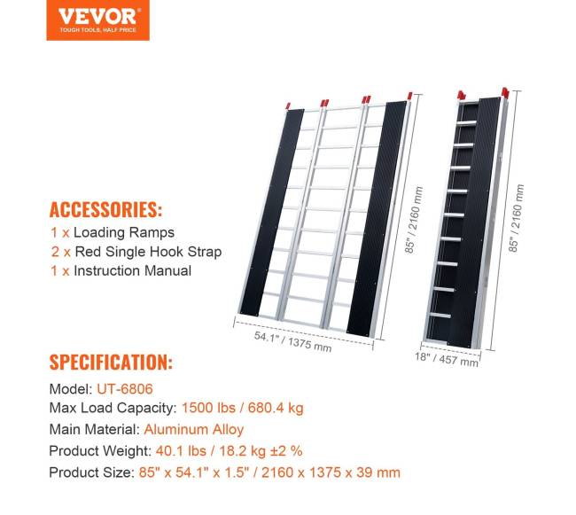 Aliuminis sulankstomas rampa 680 kg, 216 cm6