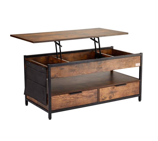 Reguliuojamas kavos staliukas su šviesa ir USB0