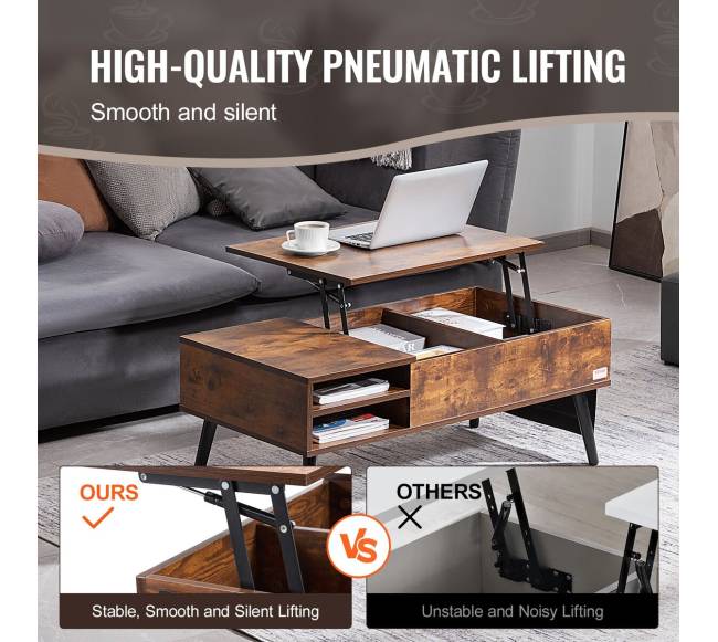 Pakeliama kavos staliukas 100 cm rudos spalvos2