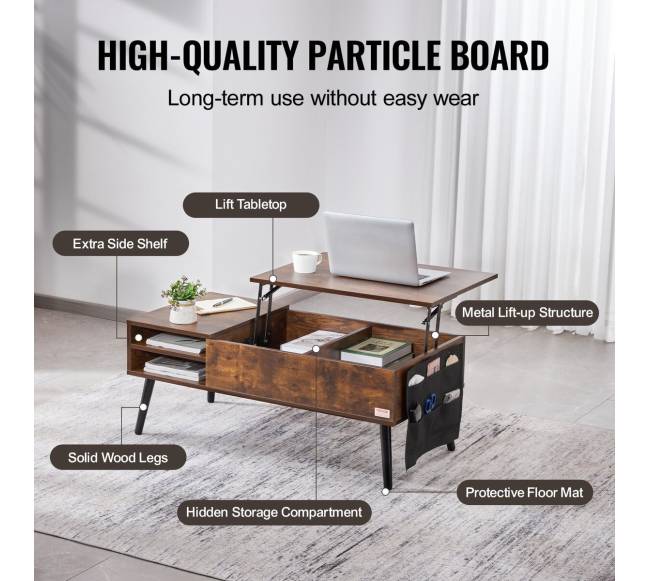 Pakeliama kavos staliukas 100 cm rudos spalvos4