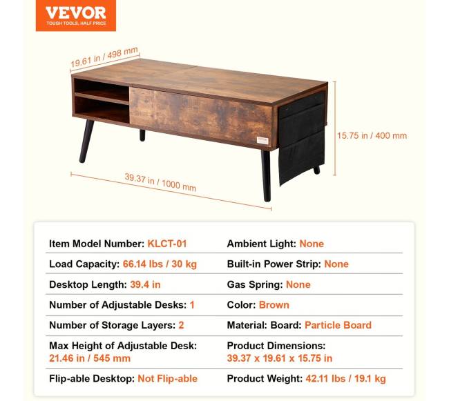 Pakeliama kavos staliukas 100 cm rudos spalvos6