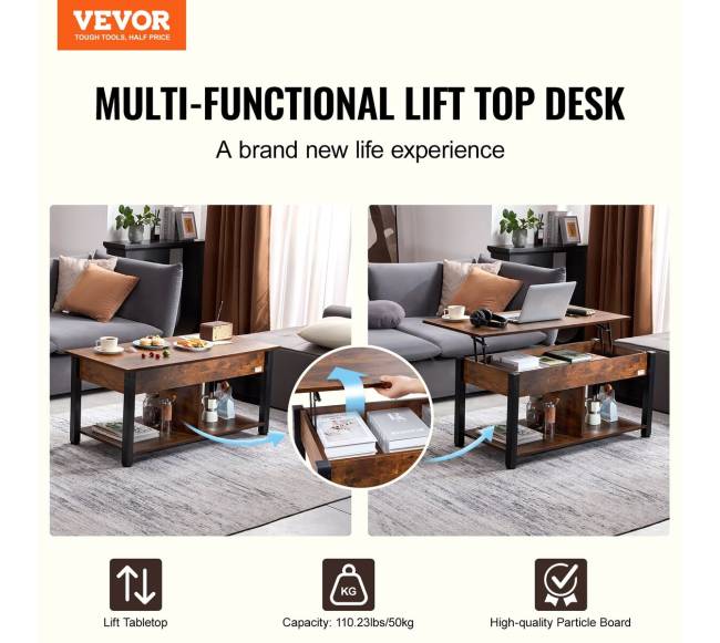 Kavos staliukas su pakeliamu stalviršiu1