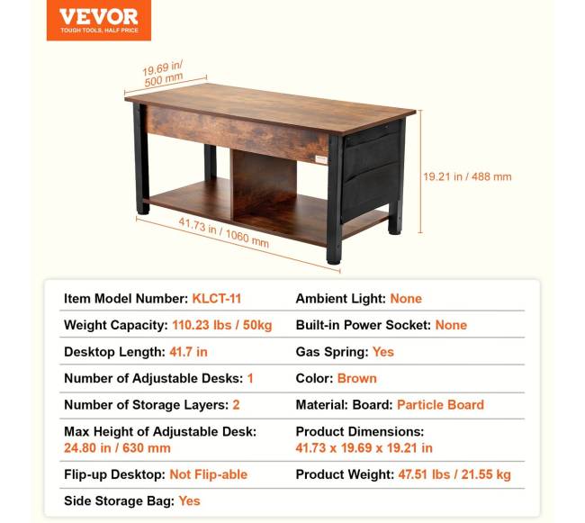 Kavos staliukas su pakeliamu stalviršiu6