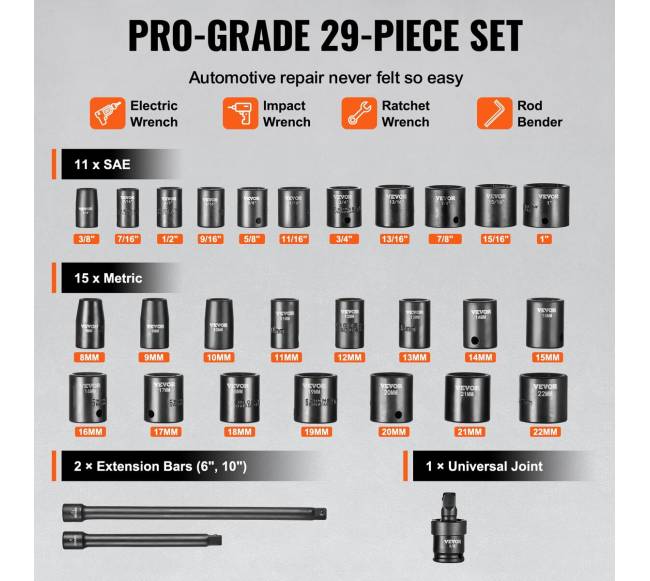 29 dalių smūginiai galvučių rinkinys su dėklu2