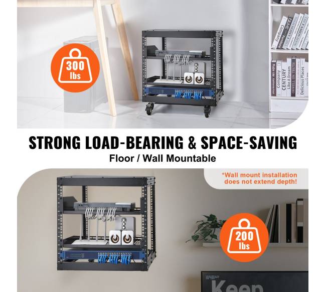 9U 4 strypų atviras serverių stovas2