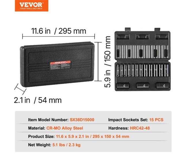 Smūginė galvučių rinkinys 15 vnt 6 taškų6