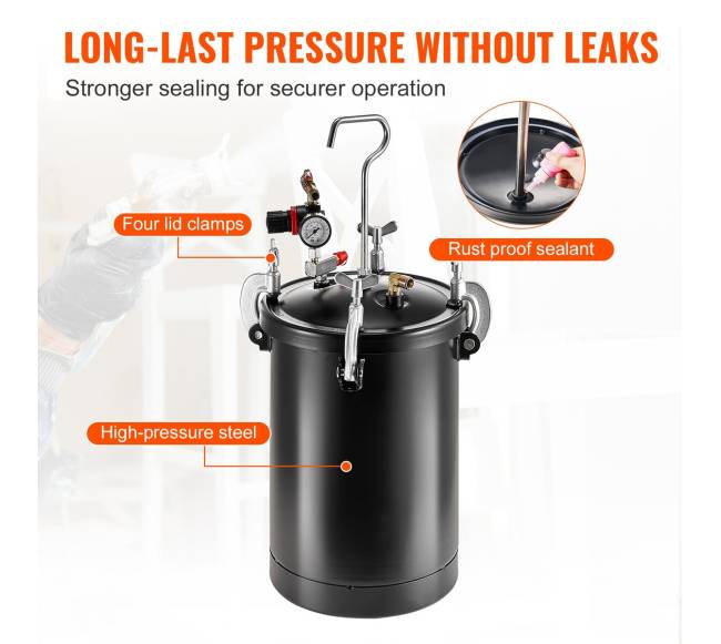 Dažų purškimo slėgio talpa 15L su pistoletu5