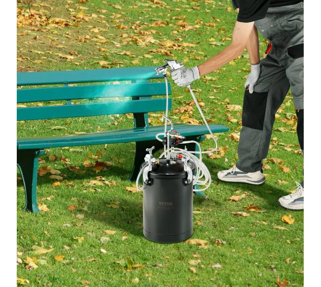 Dažų purškimo slėgio talpa 15L su pistoletu7