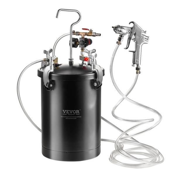 Dažų purškimo slėgio talpa 15L su pistoletu9