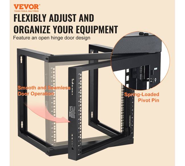 9U sieninė serverio lentyna atvira juoda1