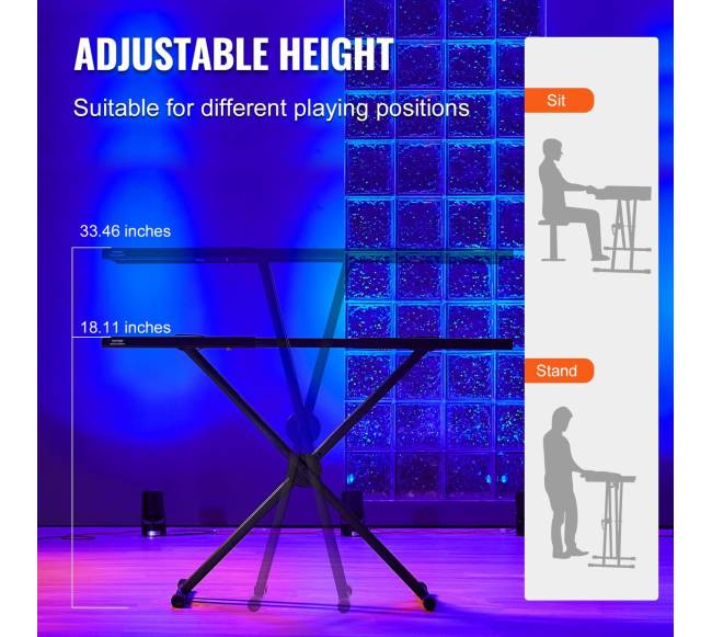 Nešiojamas DJ stalas su dvigubomis X formos kojomis4