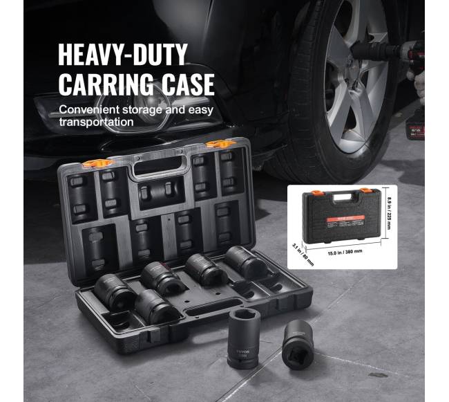 Poveikio lizdų komplektas 8vnt 1" su dėklu5