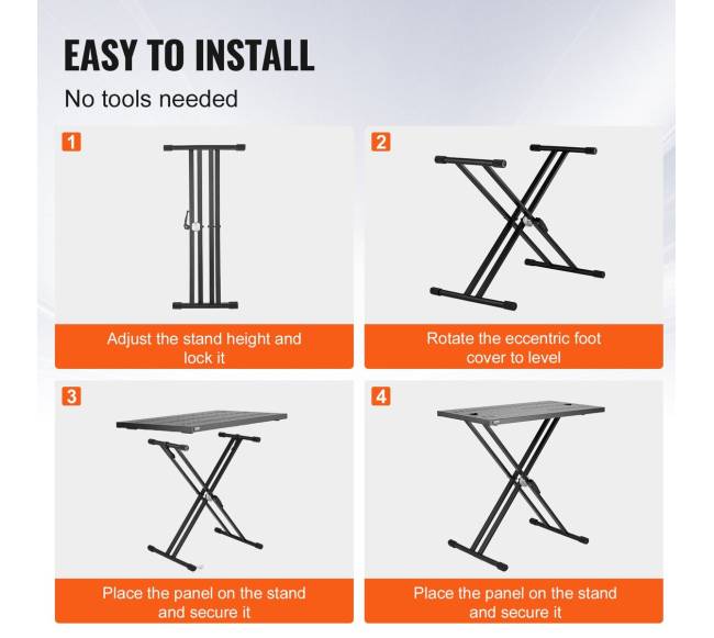 Nešiojamasis DJ stalas su dvigubos X formos stovu3