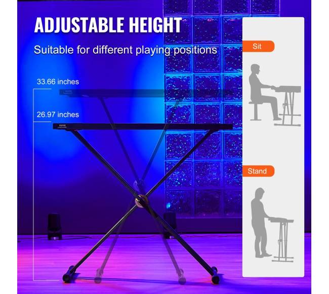 Nešiojamasis DJ stalas su dvigubos X formos stovu4