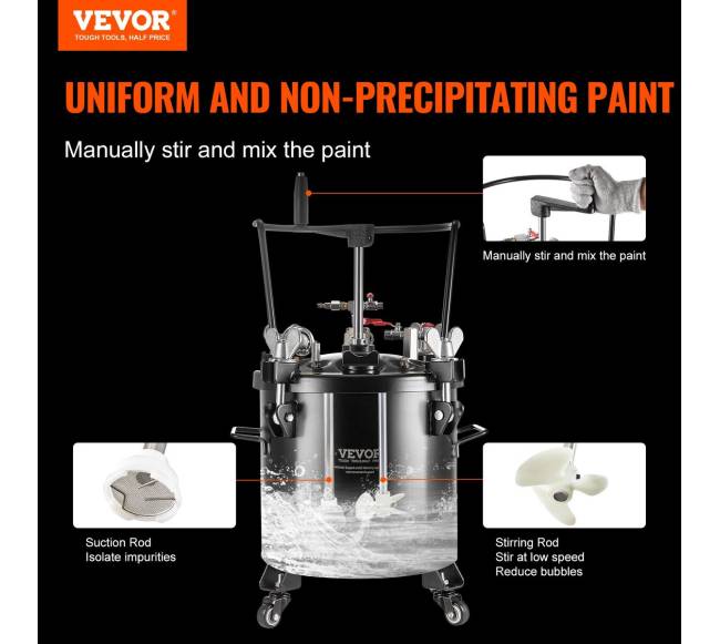 Dažymo purškimo slėginis puodas su ratukais 20L1