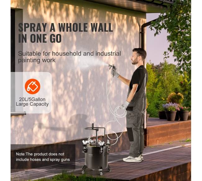 Dažymo purškimo slėginis puodas su ratukais 20L2