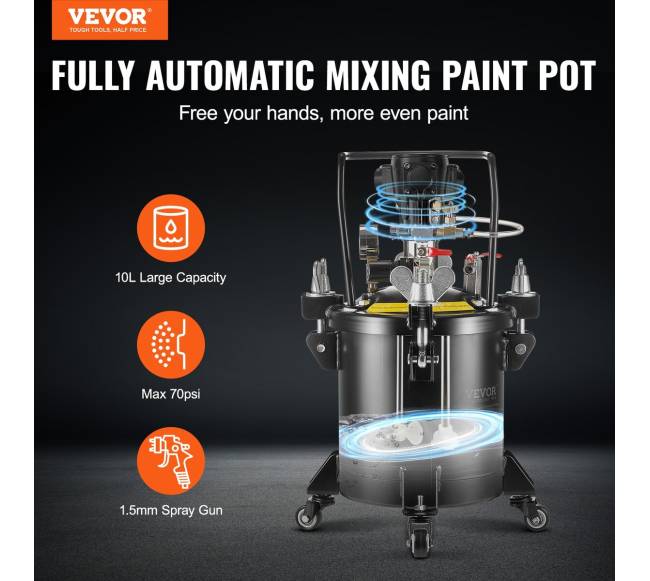 Dažų purškimo slėgio puodas 10 L1