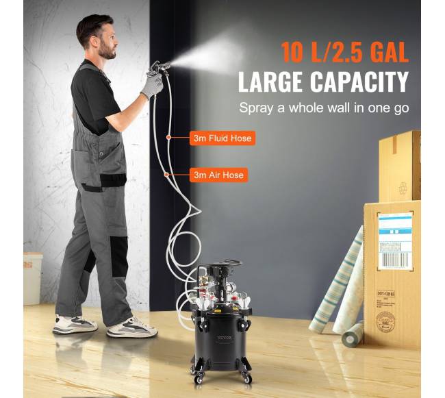 Dažų purškimo slėgio puodas 10 L2